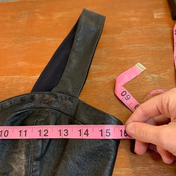 La Pina By David Helwani Black Leather Bralette Crop Top Size Medium (1343) - Picture 9 of 11